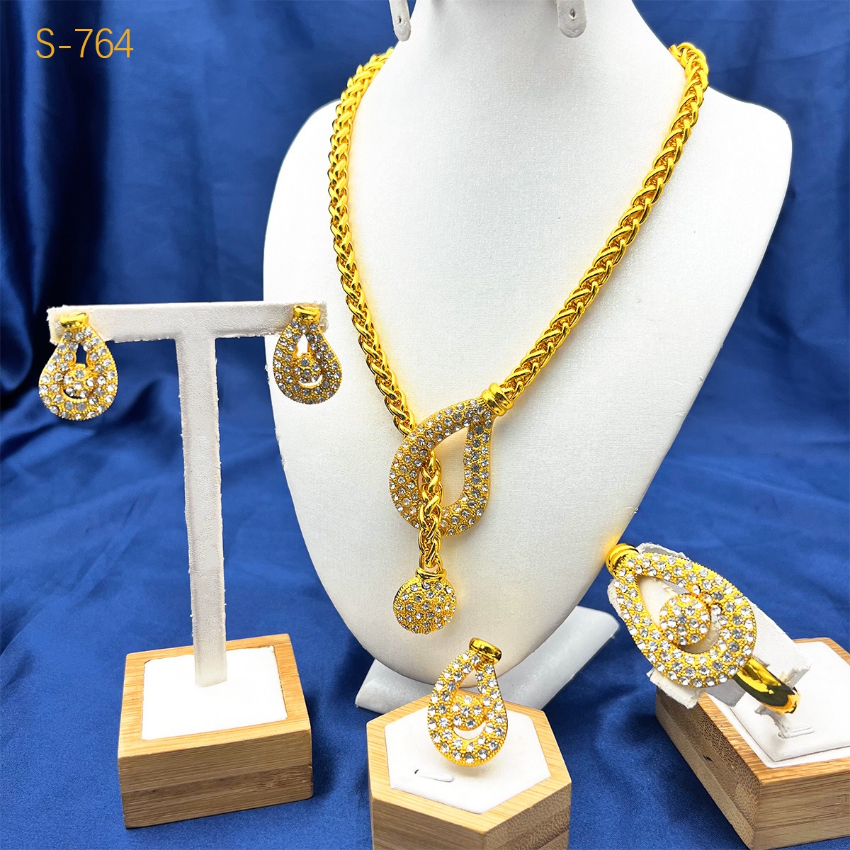Brautschmuck-Vierteiliges 24 Karat vergoldetes Set – Bild 3