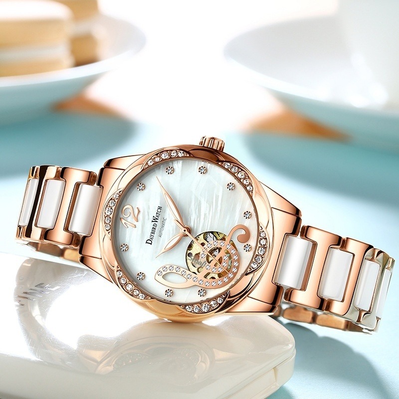 Hochzeit Damenuhr Deyi Bird mit Keramikarmband