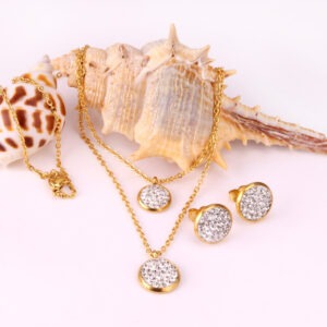 Braut Edelstahlanhänger mit goldfarbener Doppelkette