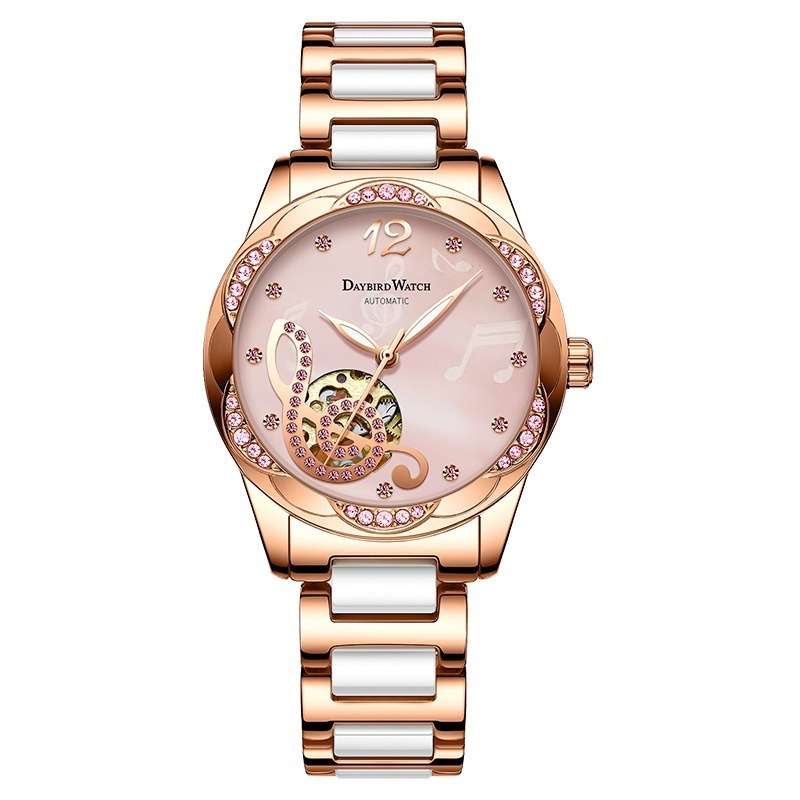 Hochzeit Damenuhr Deyi Bird mit Keramikarmband – Bild 3